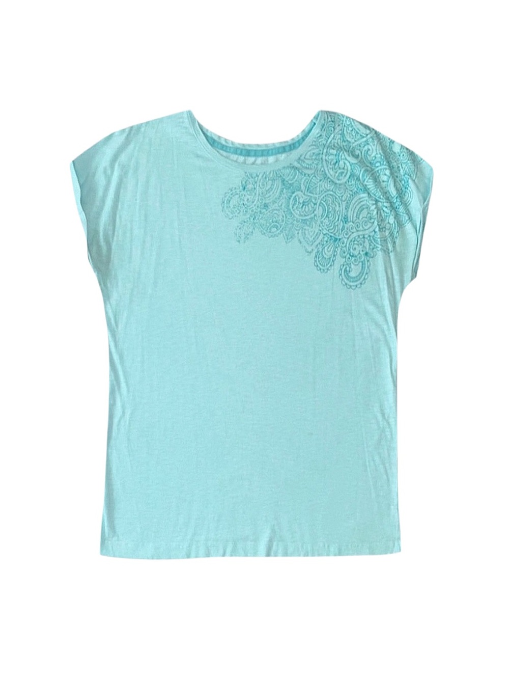 MADE FOR LIFE Women's Teal Short Sleeve Top 1X